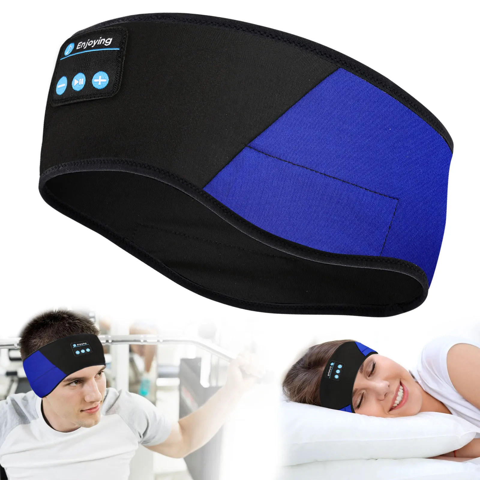 New Design Wireless Bluetooth Fitness Sport Headband Elastic Removable Bluetooth Headphones Sleeping Head Band