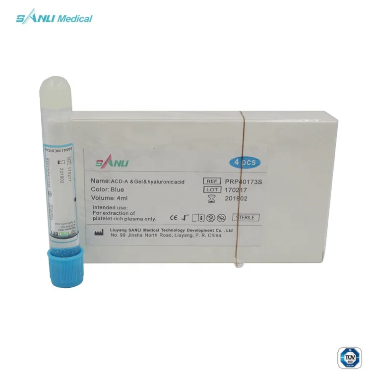 cosmetic PRP Tube PRP kit blue Sodium Citrate+Gel ACD+Gel 10ml 15ml PRF Blue