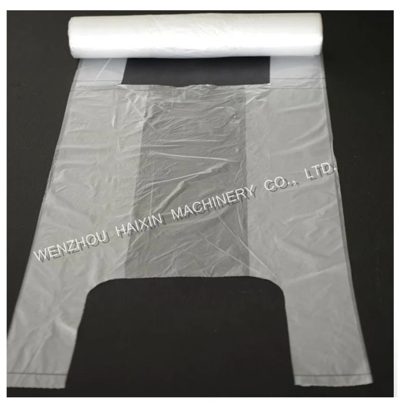 multifunction supermarket HDPE plastic roll bag flat cutting t shirt roll bag in roll making machine