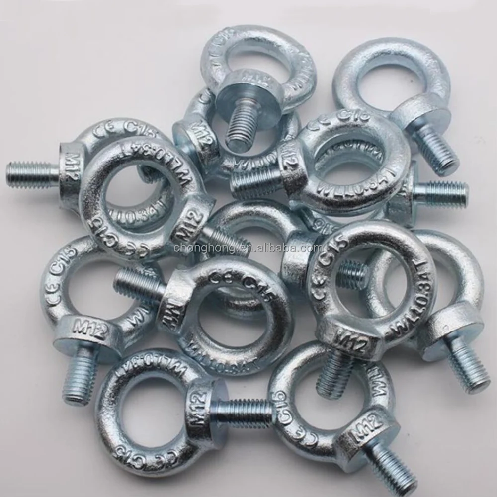 Screw M616/20/25/30/35-60mm DIN580 Eye Bolt 304 Stainless Steel Marine Lifting Eye Screws Ring Loop Hole for Cable Rope Eyebolt