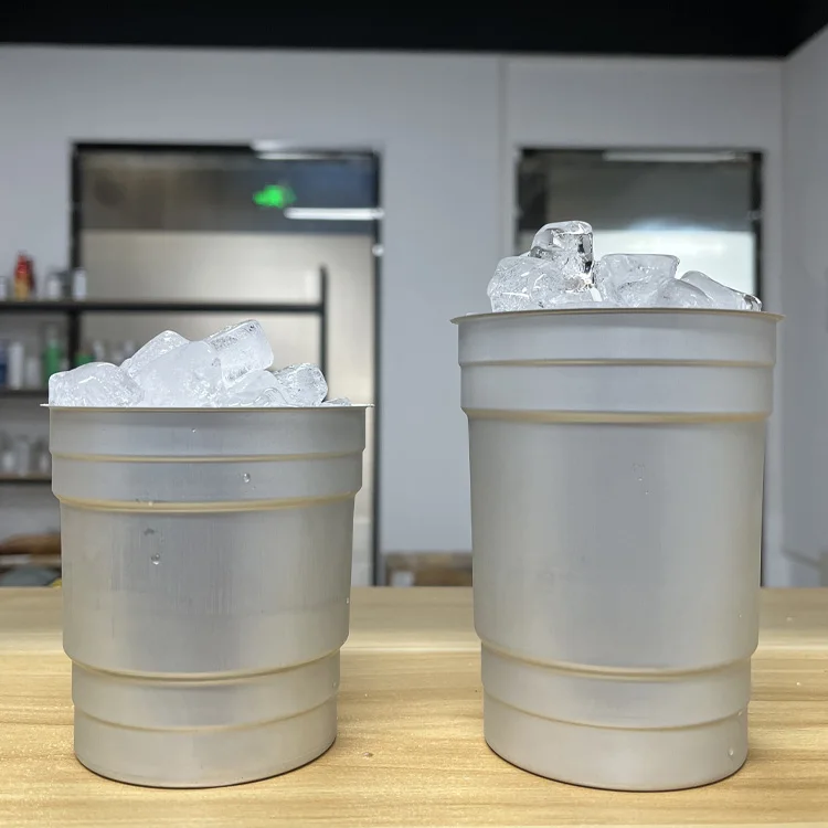 100% Recycledportable Sturdy Disposable Company Promotion Gifts Aluminum Cup Custom Logo Metal Cup With Lid