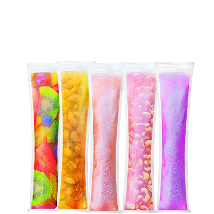 DIY Disposable Ice Popsicle Molds Plastic Packaging Bags With Zip Seals For Yogurt Sticks, Juice & Fruit Smoothi