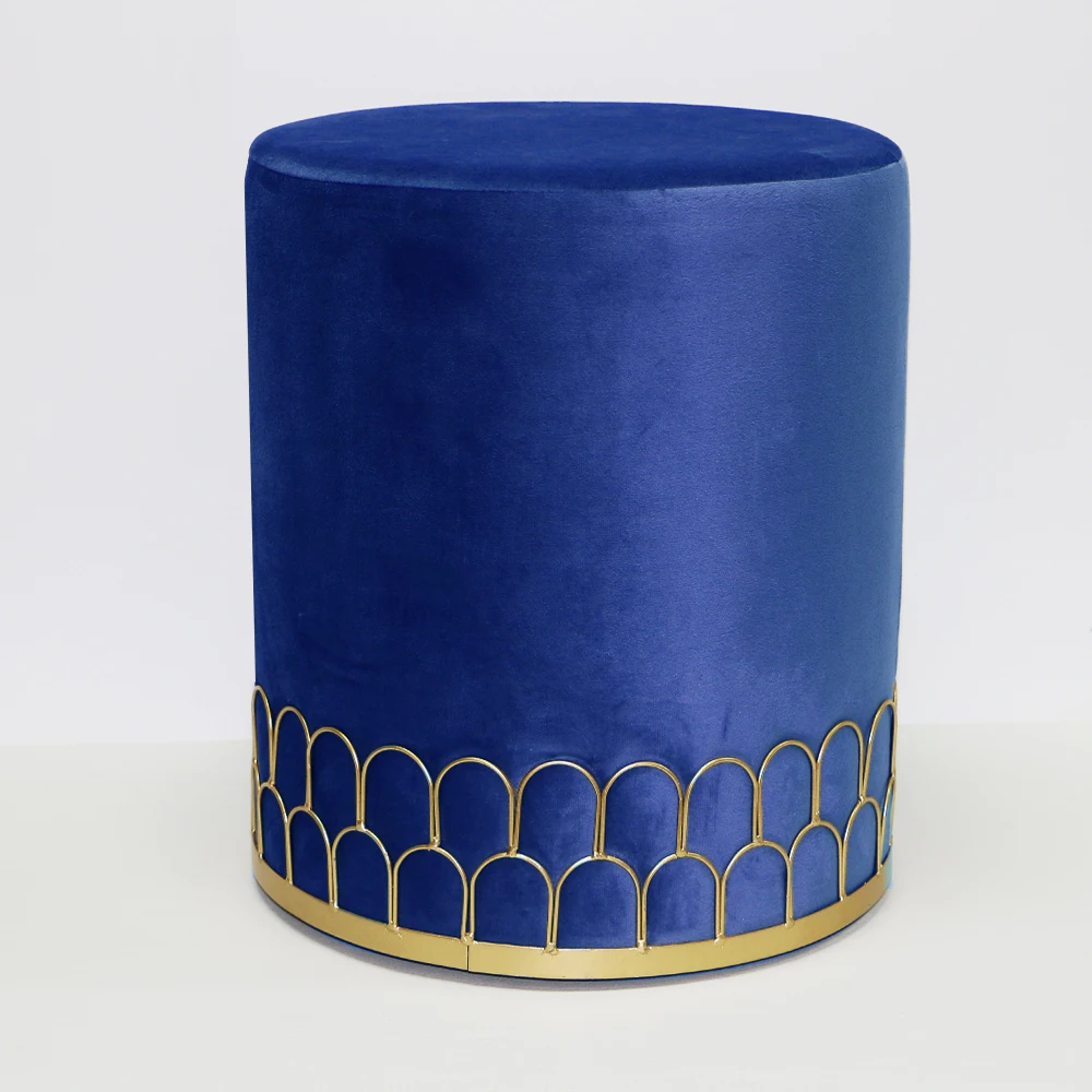 Reatai lounge furniture velvet ottoman pouf stool pouffe ottoman footstool factory custom