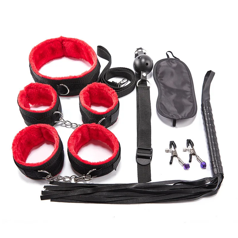 Black wolf High Quality 10 pcs sm Bondage restraints set for woman