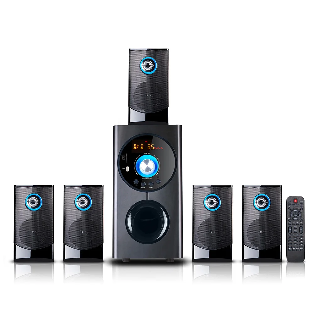 80W fm portable radio wooden Bt subwoofer PC computer multimedia for 5.1 Speaker home stereo system