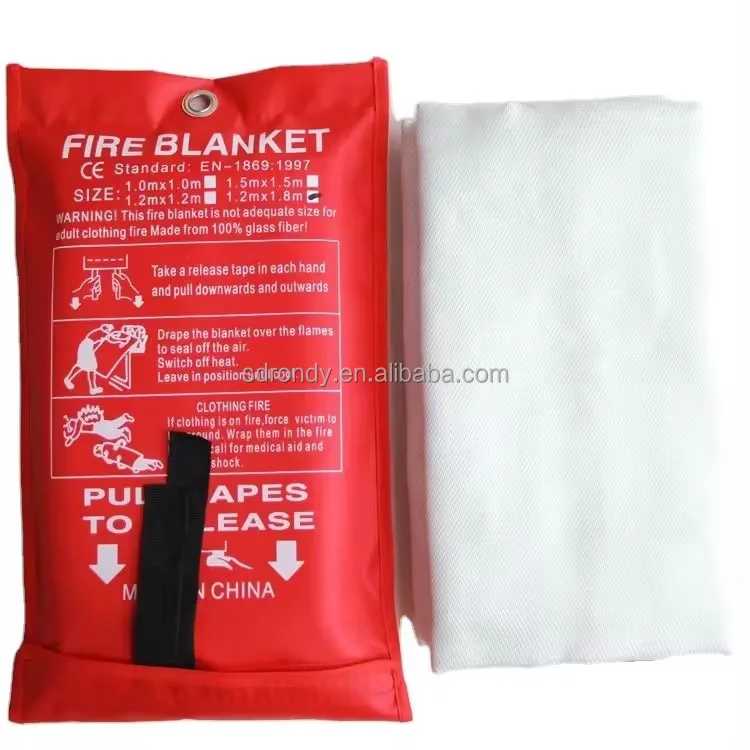 1m X 1m Flame Retardant Safety Fireproof Fiberglass Emergency Fire Extinguishers Blanket For Home Kitchen