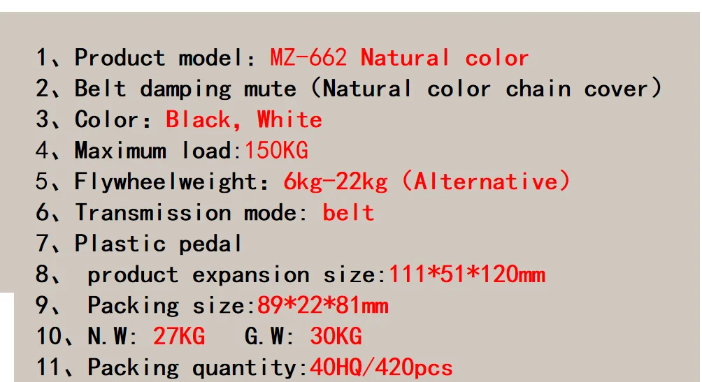 MZ-662  Unisex Indoor Spinning Bike Factory Direct Gym Exercise Fitness Machine for Home Cycling Training