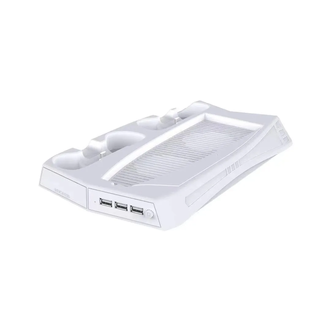 14 Game Storage Organizer PS5 Console Cooling Fan Charging Station Dock Dual Controller Charger Vertical Stand for Playstation 5