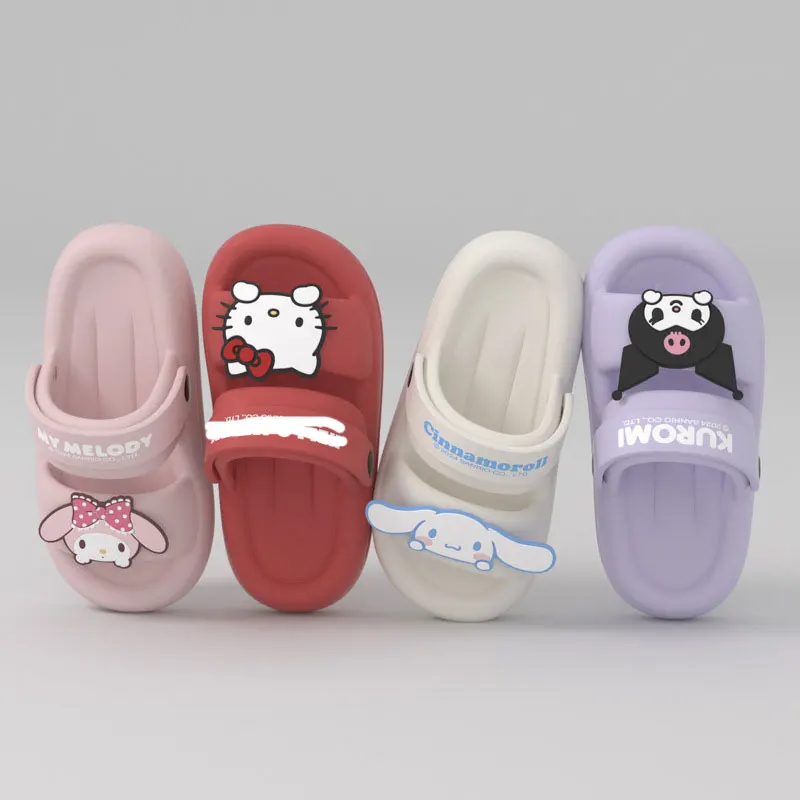 ML Kawaii Women Summer Slippers Anime Cartoon Kuromi Cinnamoroll Girls Indoor Slippers Home Non-Slip Flip-Flops Girl Gift