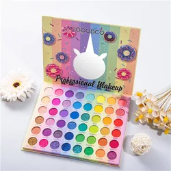 New Design Cute Cartoon Donut Macaron Eyeshadow 48 Colors Makeup High Pigmented Eyeshadow Palette