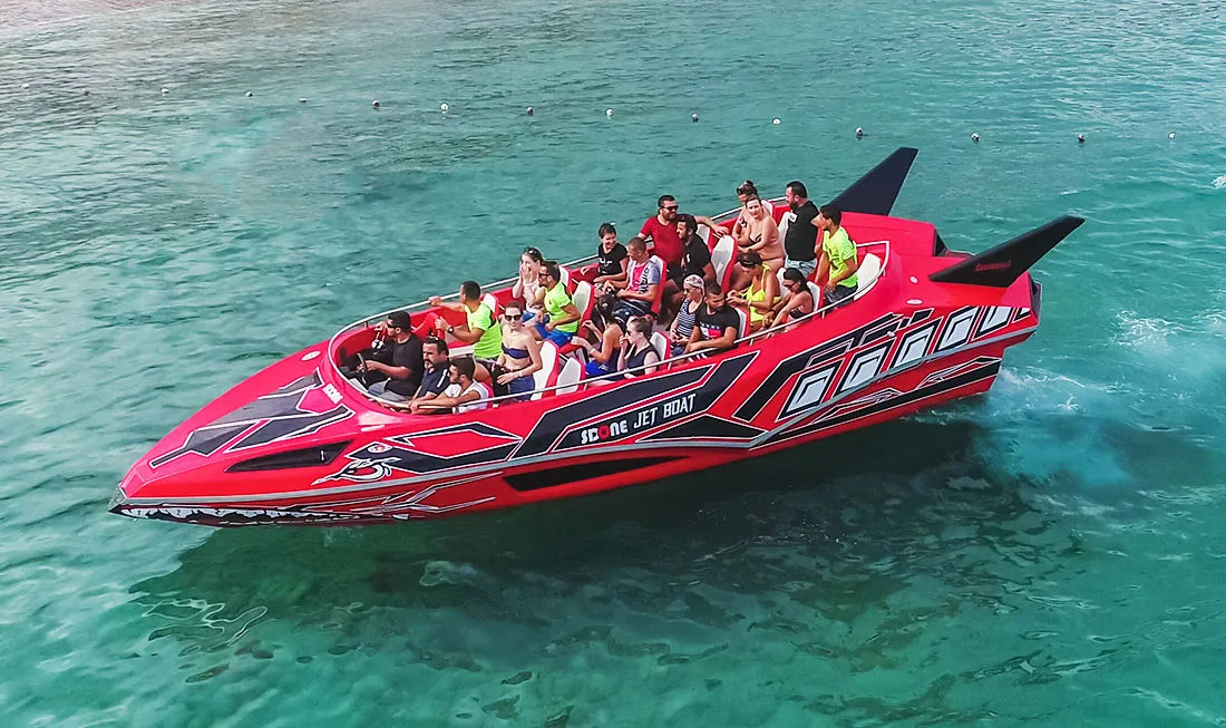 Alesta Marine Luxury Commercial Jet Boat BLUE New Fiber Glass Entertainment Speed Boat Best Quality White Ocean Sea Lake River