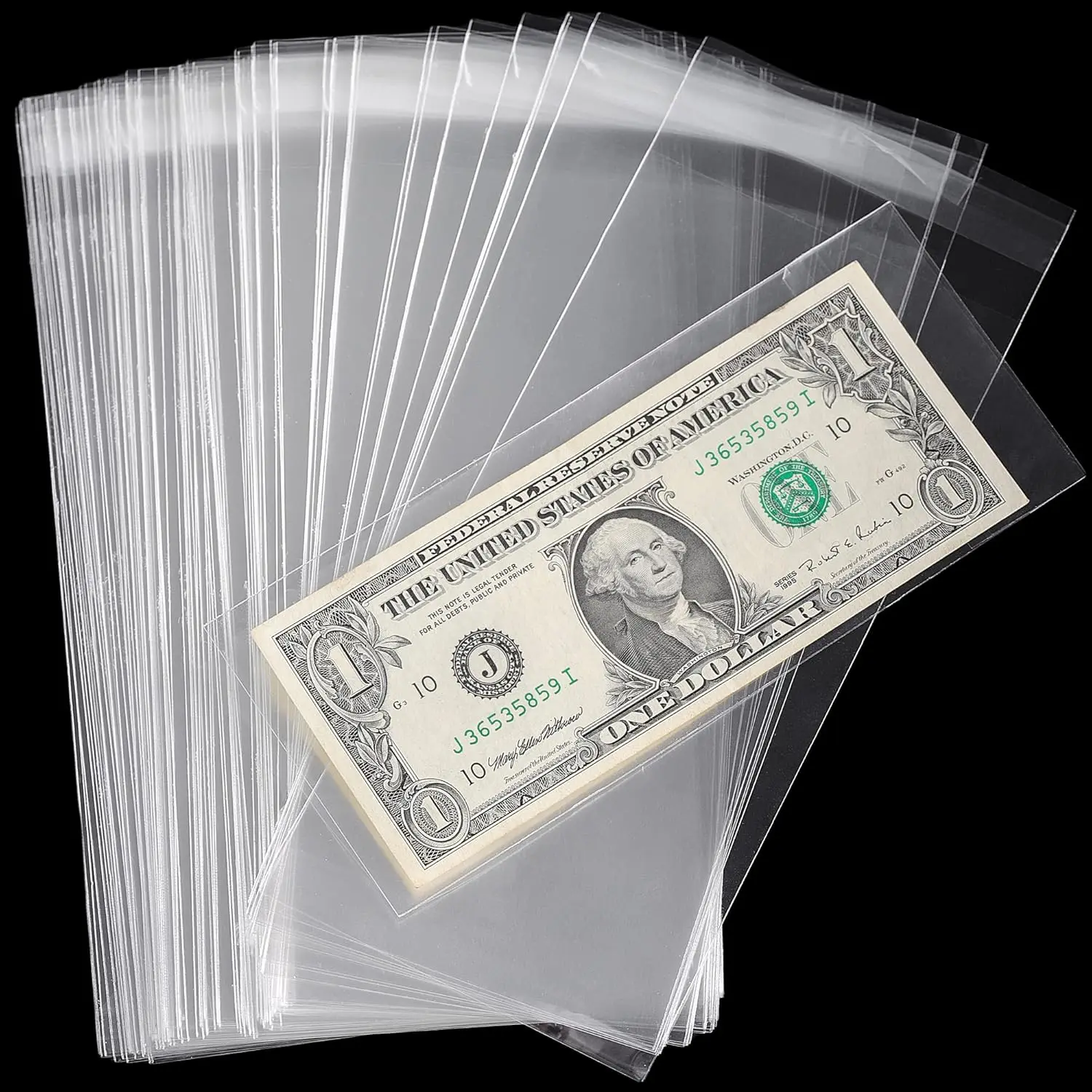 Clear Paper Money Holder,Currency Sleeves Money Sleeve PP Material for Banknote/Bill/Trading Card