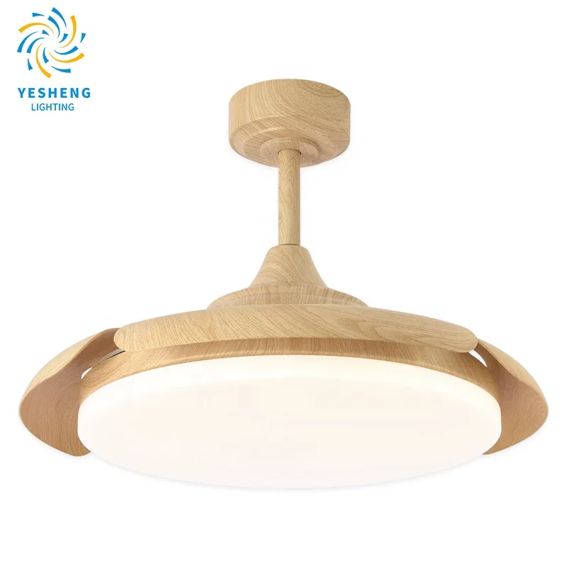 2033  45 inch wave shaped invisible fan light 110 220v decorative bladeless remote control