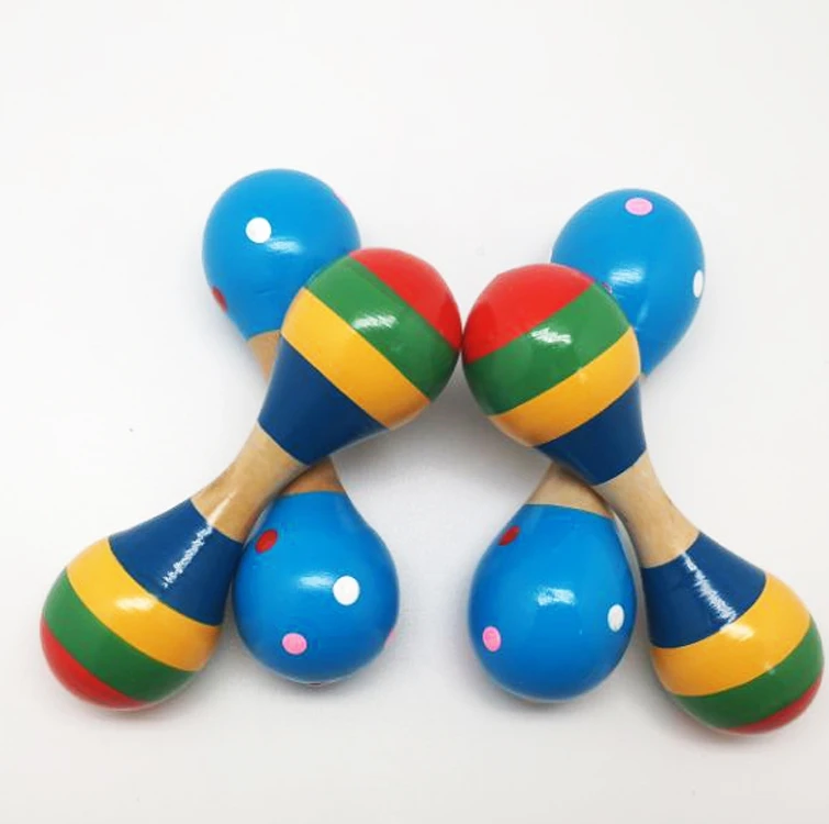 Wholesale colourful Toy wooden maracas for kids