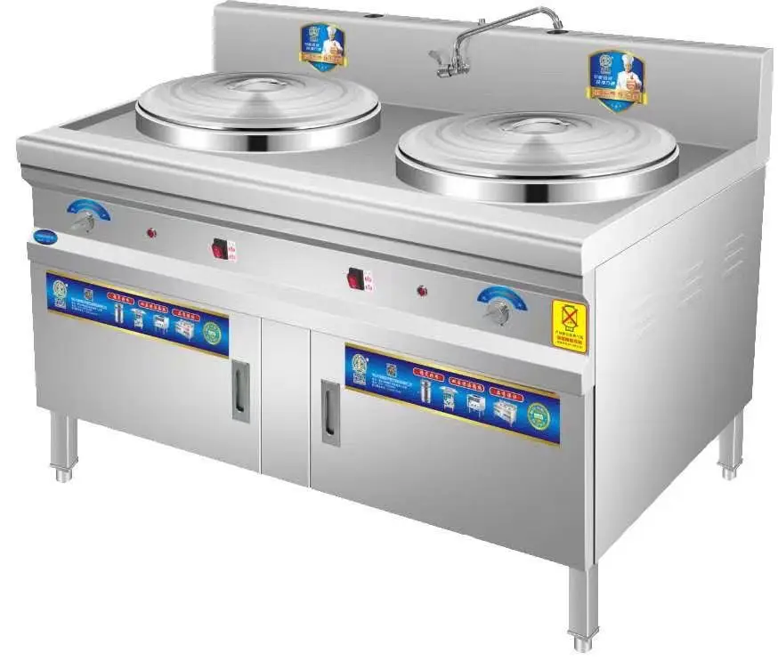 Commercial Kitchen Equipment Steel Pasta Noodle and Soup Cooker stove with gas heater