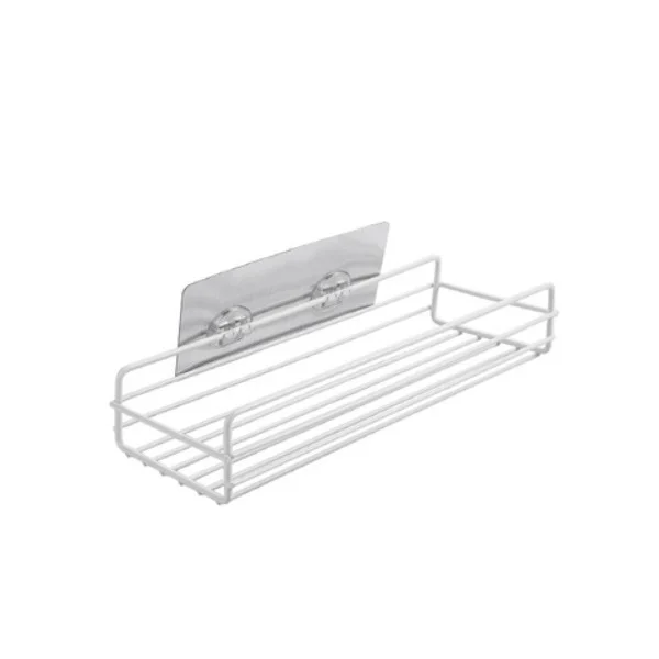
Simple Design Metal Wire Iron Single Tier Bathroom Storage Basket Wall Mounted Cosmetic Container Rack 