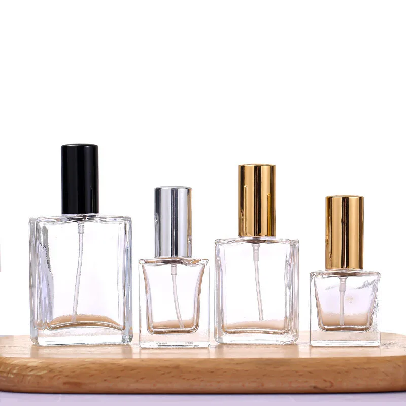 15ml 30ml 50ml 100ml Empty Luxury Flat Square Perfume Bottle With Perfume Pump