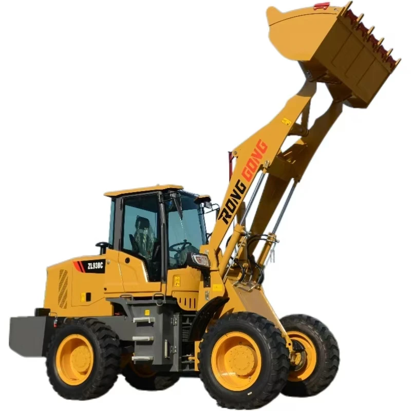 ZL-938-4.5M Small wheel-type four-wheel drive diesel loader, which can be equipped with different replaceable attachments.