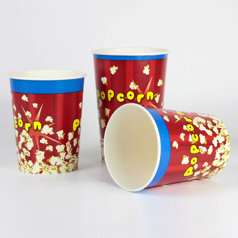 Wholesale High Quality Customize Logo Design Printing Food Container Disposable Paper Popcorn Buckets
