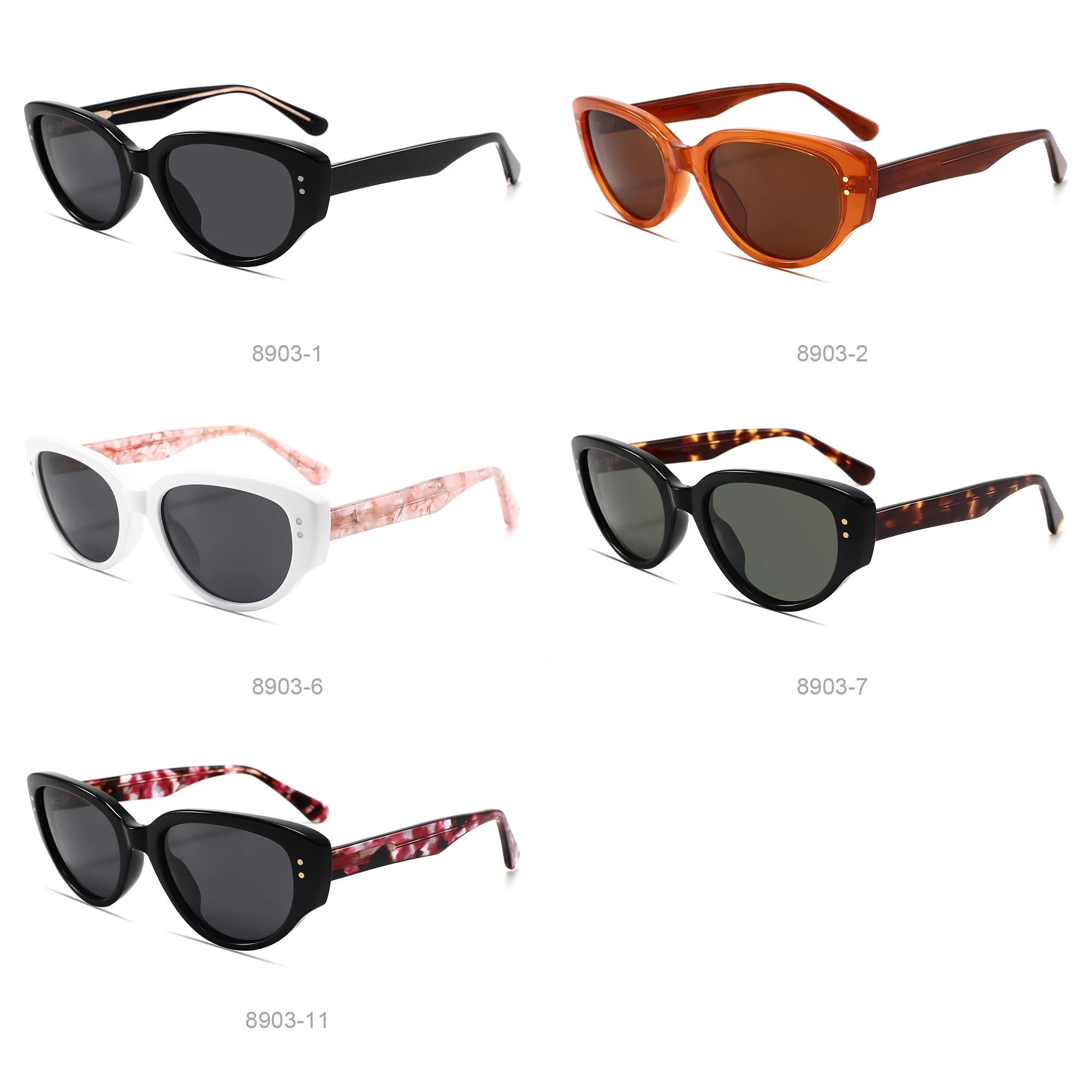 Lady Cateye Newest Custom TR90 Acetate Designer Sun Glasses Women Men High Quality Polarized Sunglasses 2023