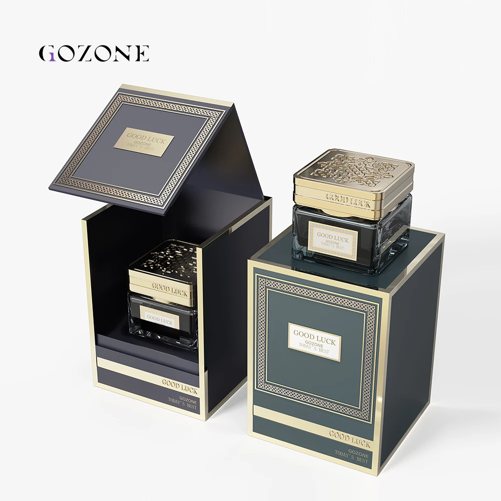 Wholesale Wide Mouth  Srcrew Cap Decorative 50G Black Unique Brown Custom Square Empty Bakhoor 1 Oz Glass Jar With Lid