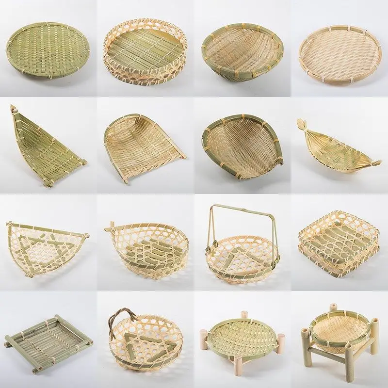 woven handmade basket Bamboo Sieve Hand Farmhouse Bamboo Weaving Basket New design bamboo fruit basket