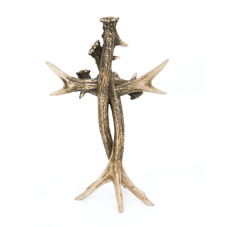 Custom Wholesale Resin Antler Table Cross Antler Decoration Religious Cross