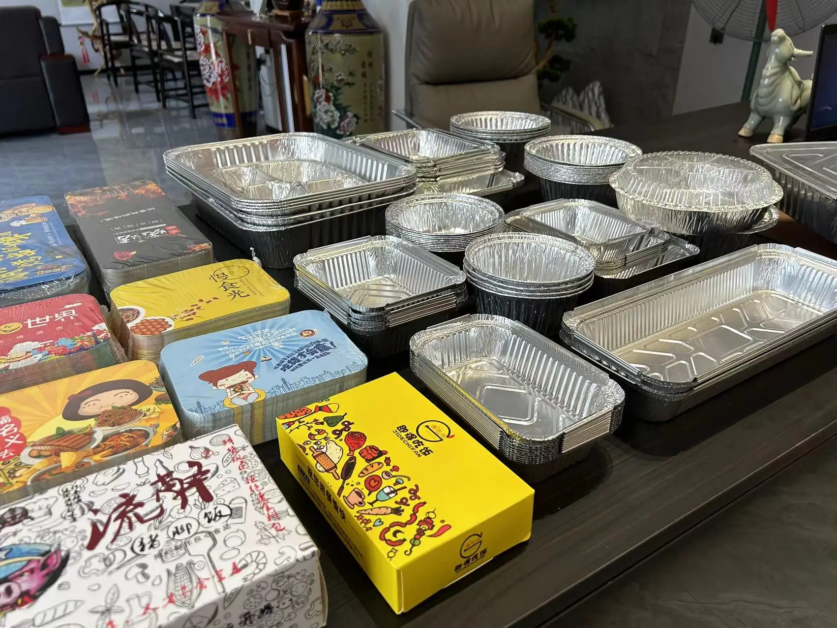 Alloy 3004 Food Packaging lunch box Disposable Tin Foil Dishes Grill Pan Catering Aluminium Foil Container Tray With Lid