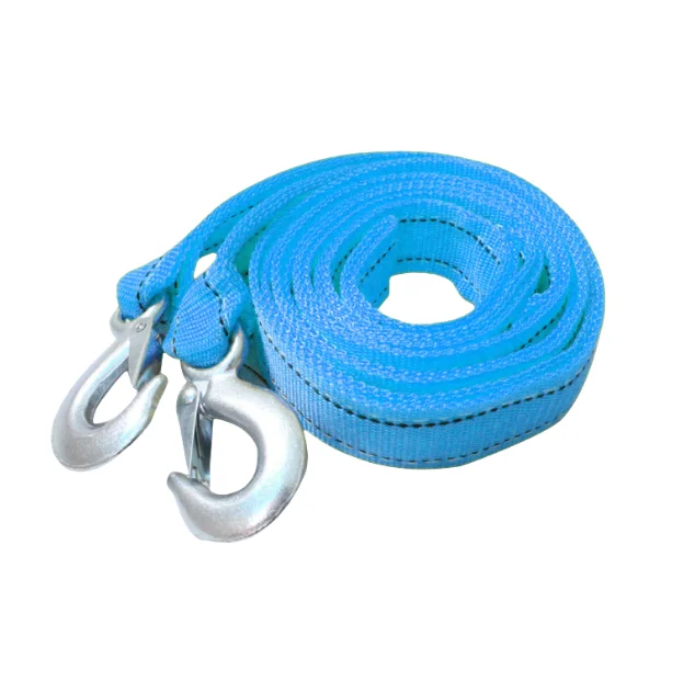 3T 5M Heavy Duty Custom Car Tow Rope Tow Strap With Hooks For Tractors