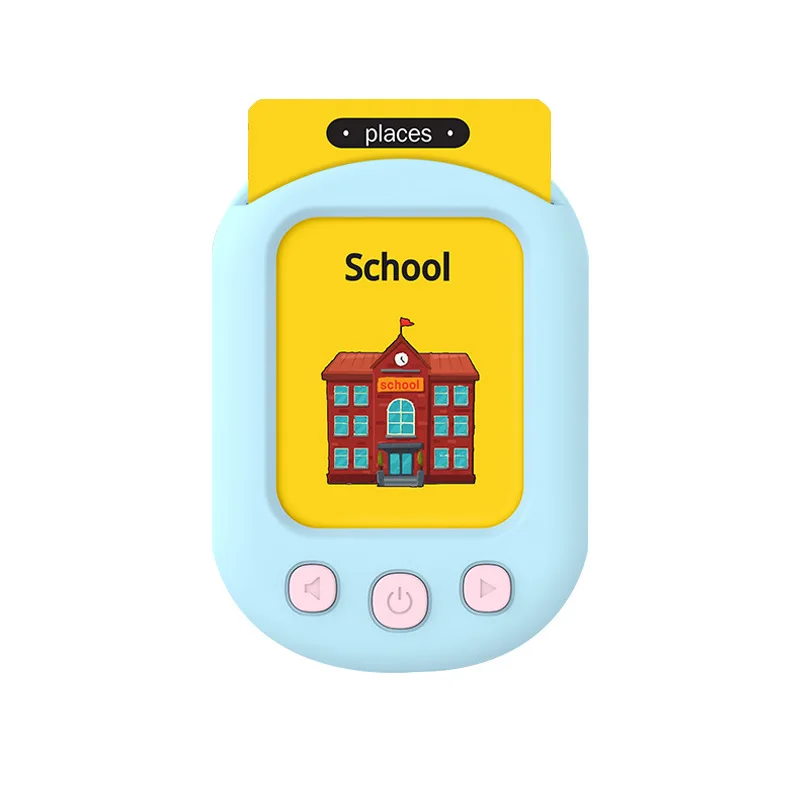 Kids Electronic 112 Cards Firoffy Talking Flash Cards Blue For Toddlers 2-4