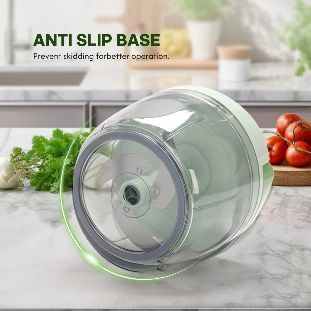 Kitchen Accessory Home Use Plastic Kitchen Mini 3 Blades Meat Grinder Hand Pull Speedy Food Garlic Press Chopper