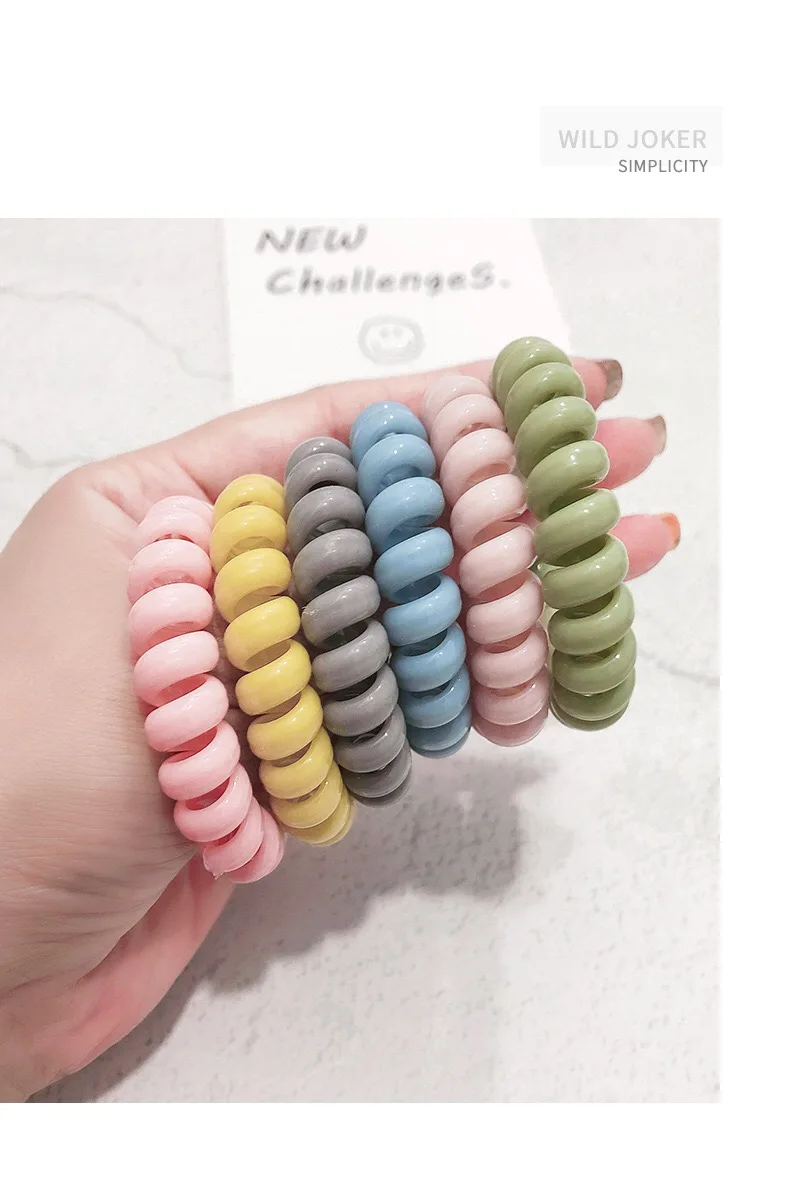 5.5cm Hot Selling Large  Mat Candy Telephone Cord Hair Band  Hair Band Elastic Band