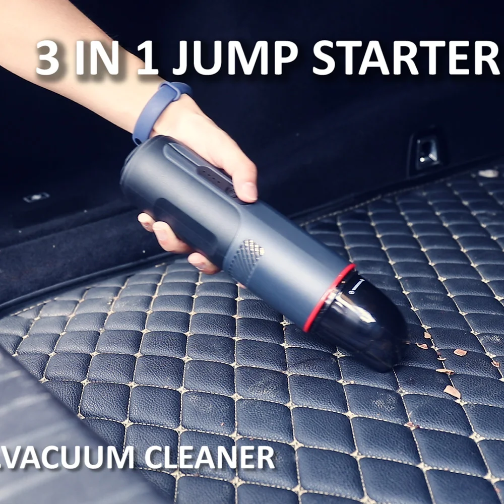 Shenzhen rechargeable Handheld Portable Wireless Mini Car Vacuum Cleaner For Car jump starter