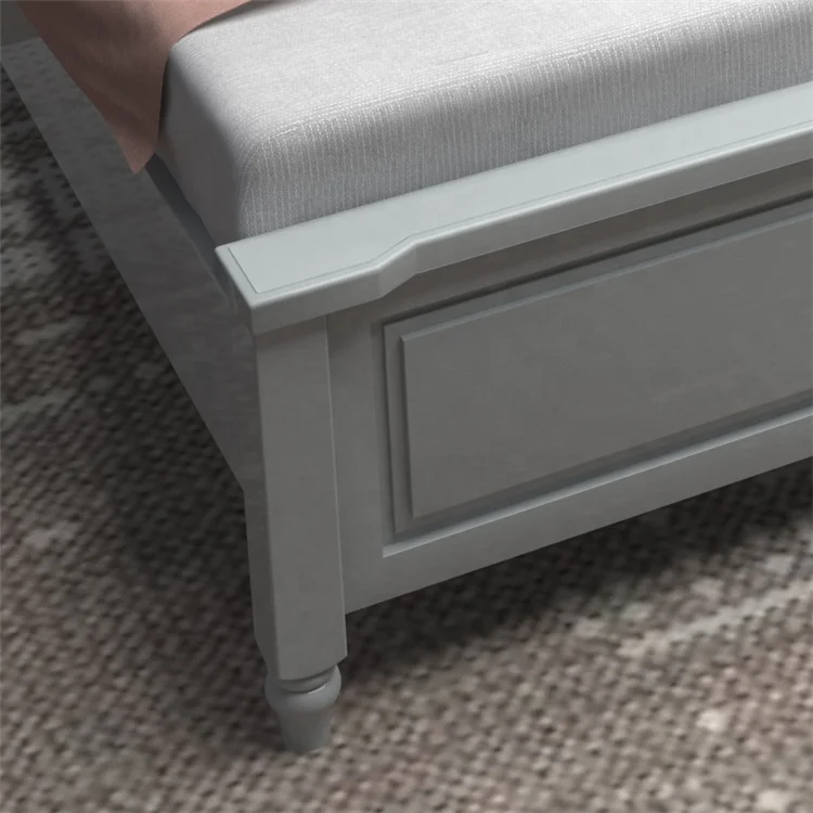 
Bedroom Furniture Modern Design Mahogany Solid Wood Adjustable Height Double Bed Mattress Custom Size 