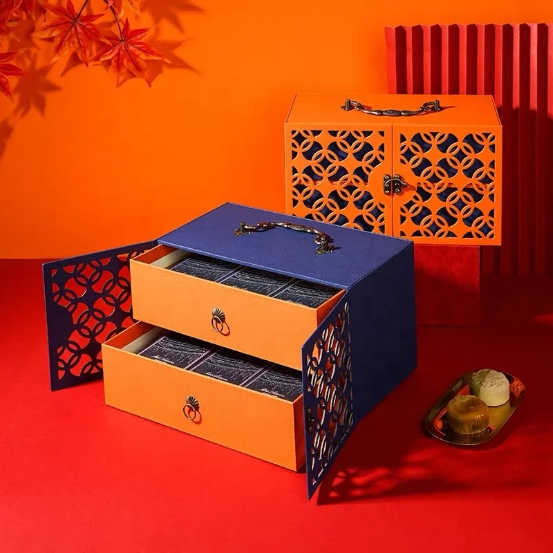 2024 новый китайский модный фестиваль середины осени коробка для лунного торта Высококачественная портативная с индивидуальным логотипом