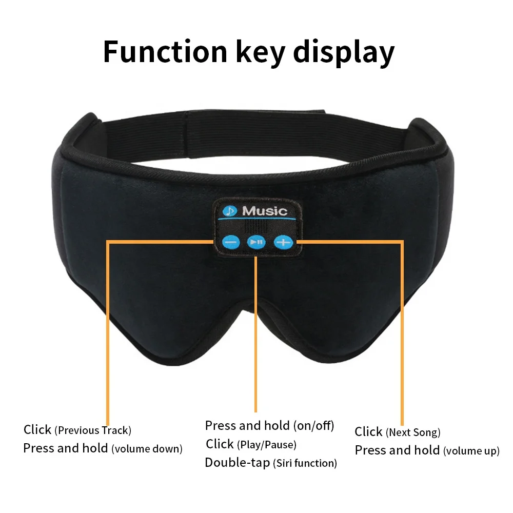 3D Wireless Bluetooth Sleep Mask Music Eye Mask Good Quality Mask Comfortable Manufacturer for Sale Eye Cover