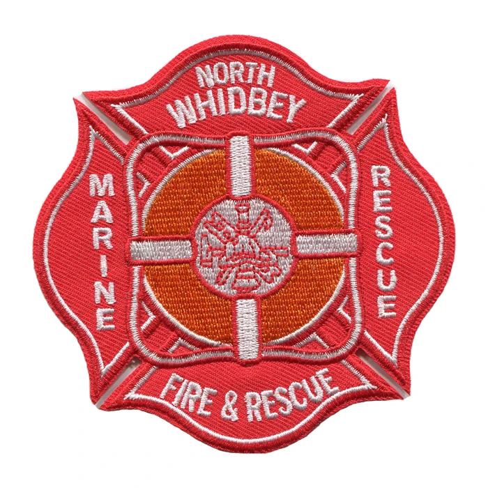 
sweatsuit embroidery patches custom fire rescue service hat patch embroidered badge 