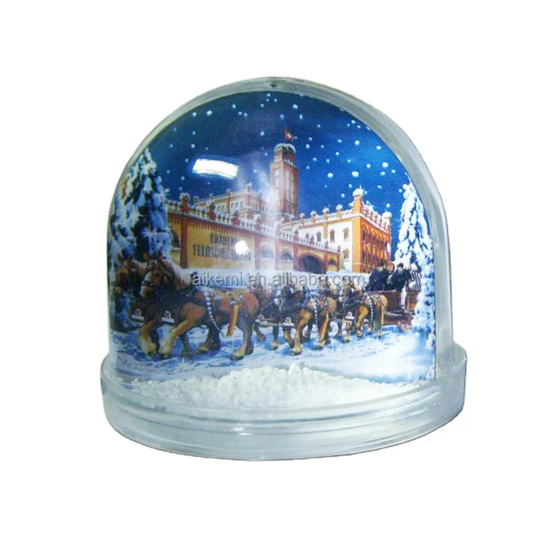 christmas plastic acrylic snow globe with photo insert,custom snow globe manufacturers,empty cheap snow globe/water ball