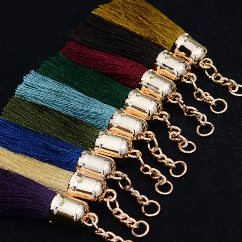 
LONGJIE tassel supplier wholesale nylon 5.5cm handmade decoration tassel for DIY keychain and jewelry making material 