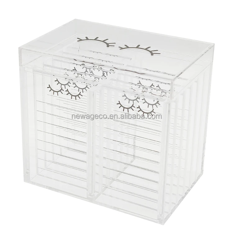 customized luxury empty false lash packaging box acrylic lash cart organizer wholesale