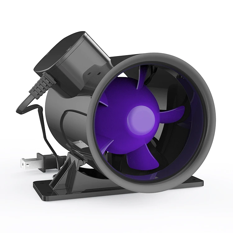 FENGDA 4 inch Silent Inline Duct Fan  14W 74 CFM, Quiet Mixed Flow  Booster Fan for Air Circulation in Ducting