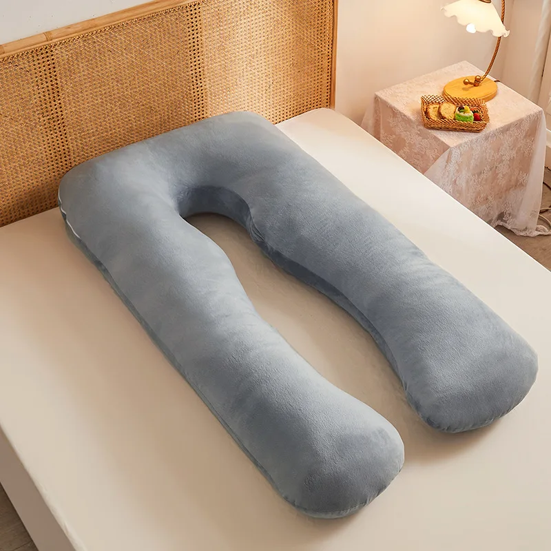 Factory Price Fast Delivery U Shape Full Body Pillow Pregnant Woman Pillow Maternity Pillow With Washable Velvet Cover
