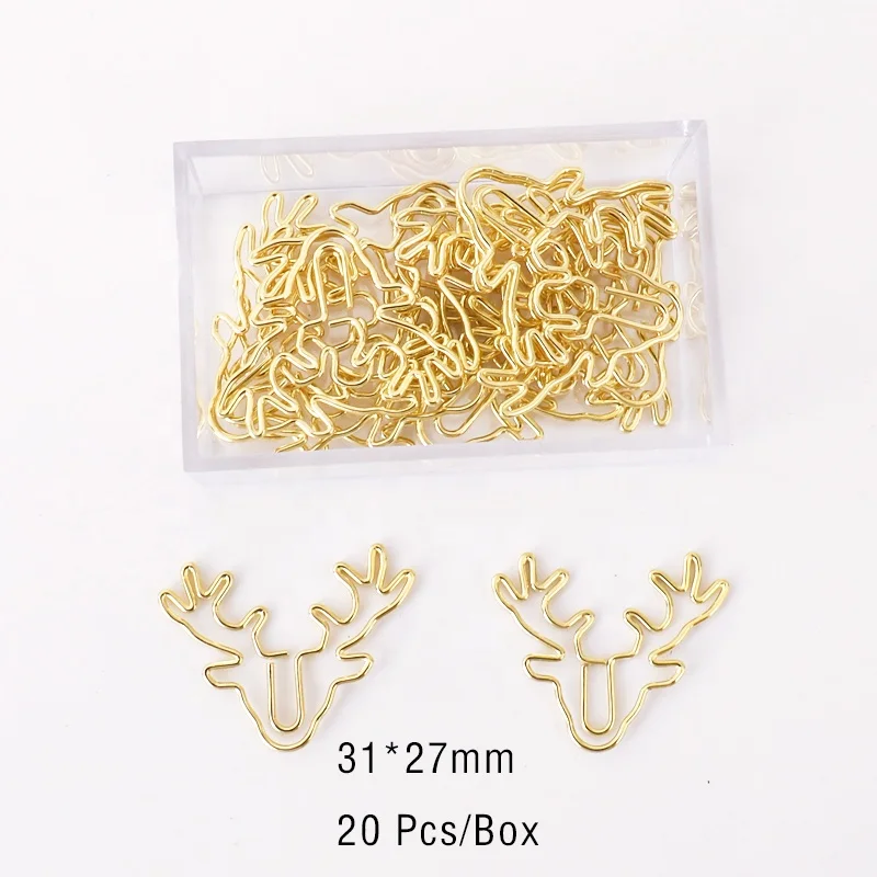 Milu deer gold Paper Clips Bookmark Pin Karea Stationery Office Accessories Memo Clips