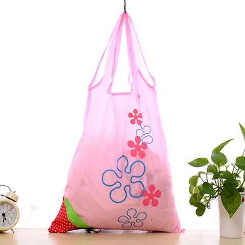 Strawberry bag Oxford Cloth folding logo portable fruit reusable non-woven custom shopping bag