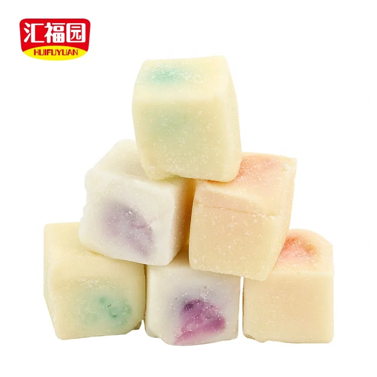 Ice cream flavor cube jam filled thailand fruit toffee soft candy