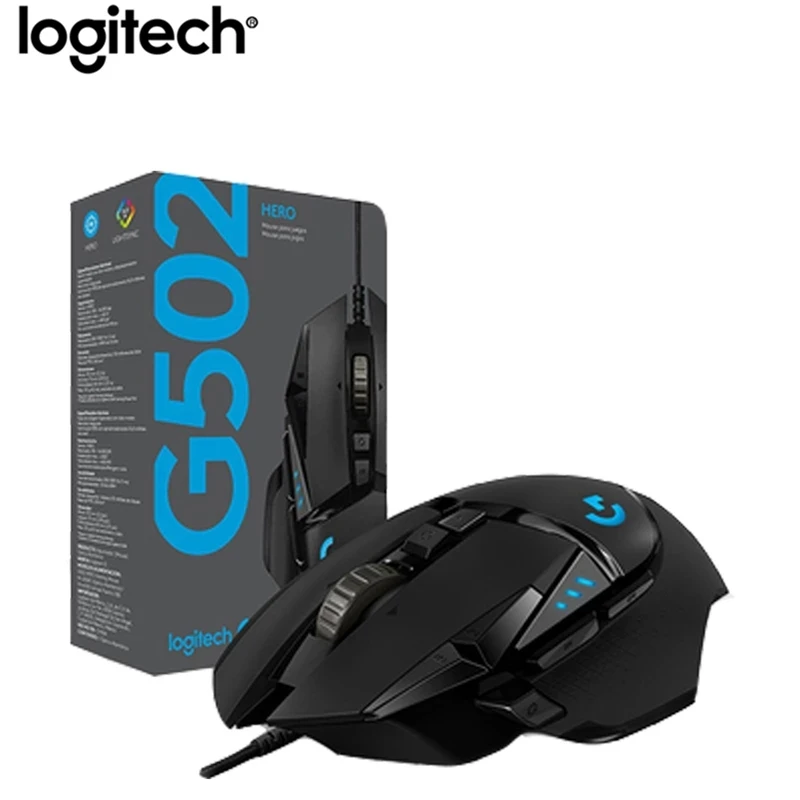 Hot Logitech G502 HERO RGB Professional Gaming Mouse 25600DPI Programming Mouse Adjustable Light Synchronizatio For Mouse Gamer