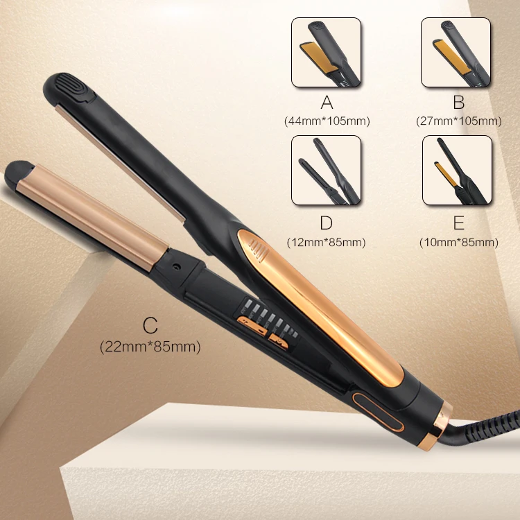 
2021 Private Label Mch Flat Iron Wholesale Black Gold Hair Straightening 