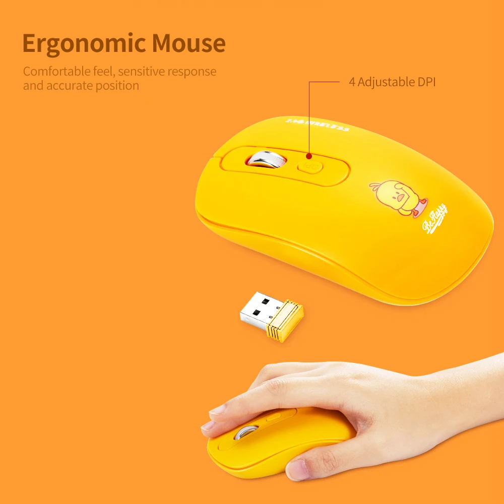 SUNDI OEM Lovely custom Professional Ergonomic Keyboard mouse combos 2.4G wireless 104 Keyboard and mouse for office