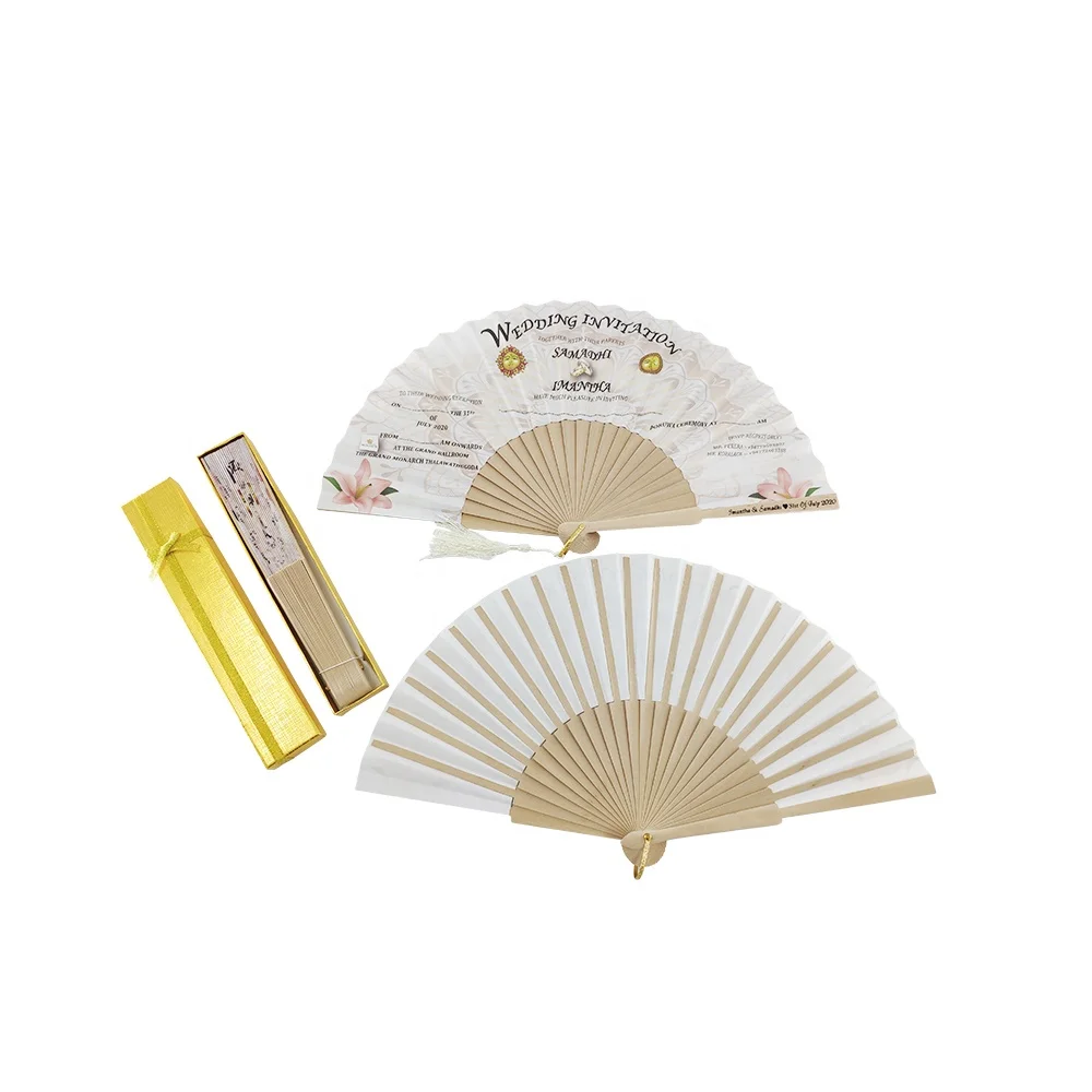 Wedding favors Chinese carved folding wedding wood hand fan
