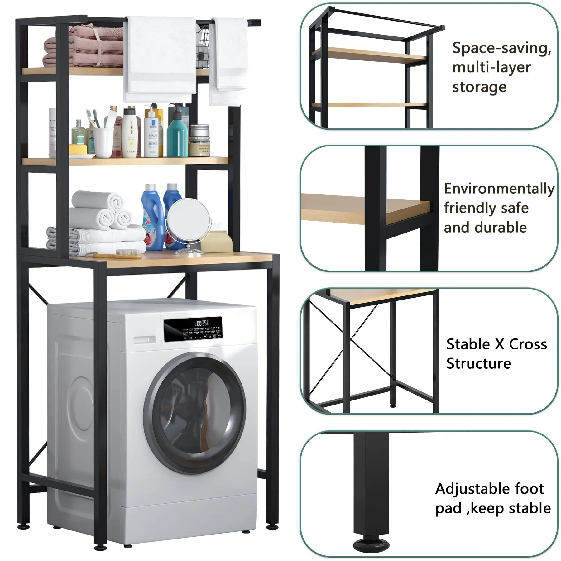 Storage Cabinet for Laundry Rack Bookshelf with Wheels Bookshelf display Space saving Decorate Wall Shelf Used Living Room